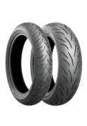 Two Bridgestone Battlax SC Ecopia Motorcycle Tyres